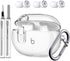 Beats Studio Buds/Studio Buds Plus Case Cover Clear 2021/2023 with Key Fob and Earbud Cleaning Kit, Secure Lock Protective Case Cover for New Beat...