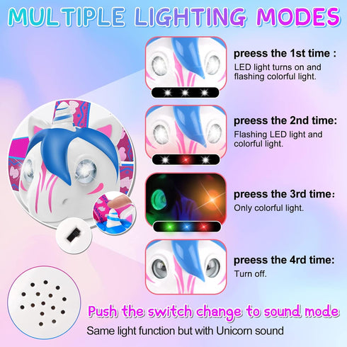 DX DA XIN Unicorn Headlamp LED Headlamps for Kids Flashlights Camping Gear - Unicorn Toys for Boys Girls Toddlers Outdoor Toys for Kids Birthday E...