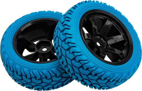 75mm/2.95'' Rubber Tires & Plastic Wheel Rims 12mm Hex Hub Compatible with Traxxas 4tec 2.0 HSP Tamiya HPI Kyosho 1/10 On-Road Touring Car, WLtoys...