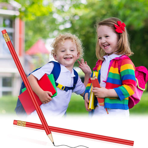 24 Pieces Round Pencils HB Graphite Pencils Wood Pencils with Eraser Cute Pencil Pack for School Drawing Sketching Wedding Office Supplies(Red)...