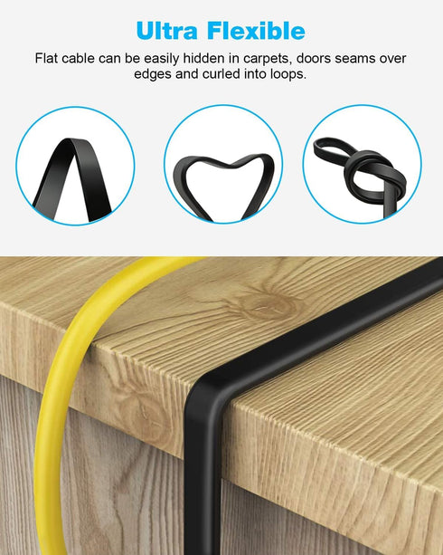 DDMALL CAT 8 Ethernet Cable 15ft, High Speed 40Gbps 2000MHz Internet Network LAN Cable, Heavy Duty Shielded Flat Gigabit Patch Cord with RJ45 for ...
