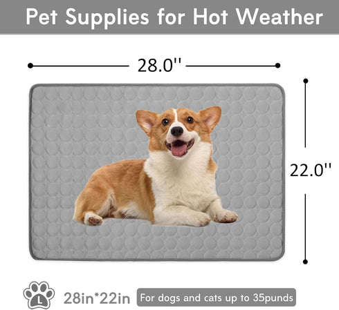 Dog Cooling Mat Cooling Pad for Dog, Washable Cooling Blanket Cushion for Kennel Sofa Bed Floor Car Seats,Travel Summer Dog Pad Made of Ice Silk (...