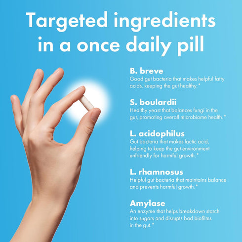 BIOHM Total Probiotic - 30 Billion CFU Daily Probiotic with Good Bacteria & Fungi Helps Reduce Bloating and Supports Total Gut Health - 30 Day Sup...