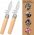 2 Pcs Oyster Shucking Knife, Upgraded Oyster Knife, with Stainless Steel Thickened Blade, a V-Shaped Notch, Wooden Non-slip Handle, Oyster Shucker...