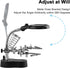 Helping Hands Magnifying Glass Soldering Station, LED Lighted 3.5X 12X Magnifier with Auxiliary Clips Alligator Clamp for Miniatures Projects,Mode...