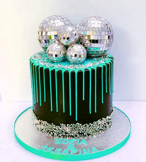 JeVenis Disco Ball Cake Decoration 70's Disco Party Supplies Disco Ball Dance Birthday Party Supplies...