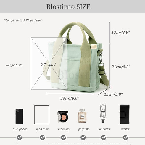 Blostirno Women's Small Canvas Tote Bag Stylish Satchel Mini Shoulder Crossbody Bags Fashion Hobo Messenger Purse Handbags...
