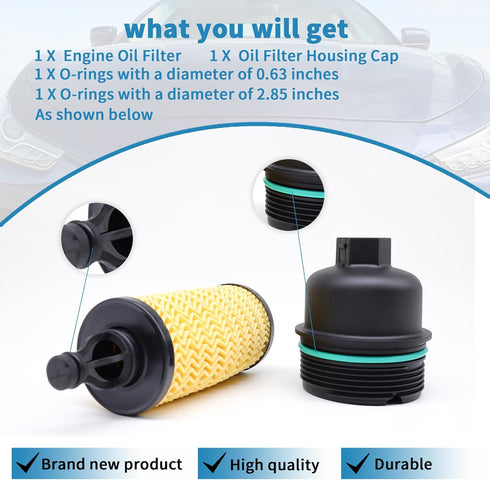 Oil Filter 311401 298939 Compatible with Maserati Ghibli & Quattroporte V6 Engines 2014-2022...