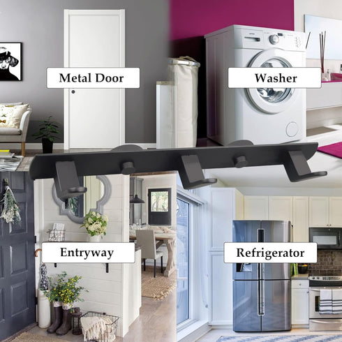 ULIBERMAGNET Magnetic Coat Hooks,Heavy Duty Magnetic Rack,Strong Rubber Magnetic Hanger for Refrigerator,Metal Cabinet,Door,Hanging Coat, Towel, B...