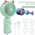 QearFun Handheld Fan Portable, Mini Hand Held Fan with USB Rechargeable Battery, 3 Speed Personal Desk Table Fan with Base, 8-12 Hours Operated Sm...