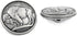 Bezelry 12 Pieces Buffalo Coin Style Metal Shank Buttons. 21mm (13/16 inch) (Antique Silver)...