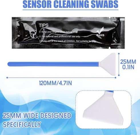 45 Packs Digital Camera Sensor Cleaning Swabs 25 mm Sensor Cleaning Kit Full Frame Sensor Cleaner for Full Frame Sensors, No Liquid Cleaner......