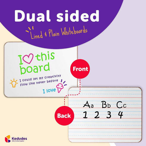 Quality Ruled Dry Erase Lapboard – Double-Sided Magnetic Whiteboard with Lines and Blank Surface for Kids Learning, Math, Writing – Student, Teach...