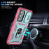 Case for Galaxy A54 5G, Slide Lens Protective Case Shockproof Impact Resistant with Kickstand Cover Case for Samsung Galaxy A54 5G (Pink Green)...
