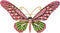 Gyn&Joy Gold Tone Pink Green Crystal Rhinestone Butterfly Pin Brooch...