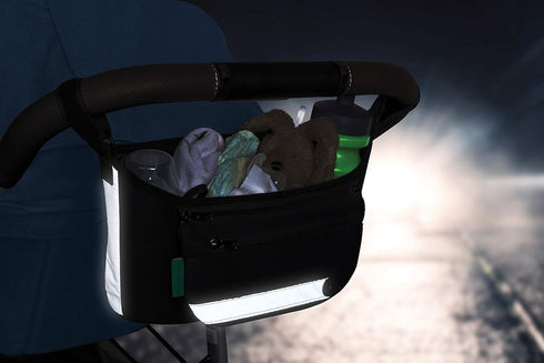 Universal Stroller Organizer Bag, Detachable Wristlet & Reflective Panel - Model CK098...