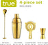 True 4-Piece Cocktail Shaker Set Includes Cobbler Shaker, Strainer, Jigger, Bar Spoon for Classic Cocktails, Mixed Drinks, Cold Brew, Home Bar Too...