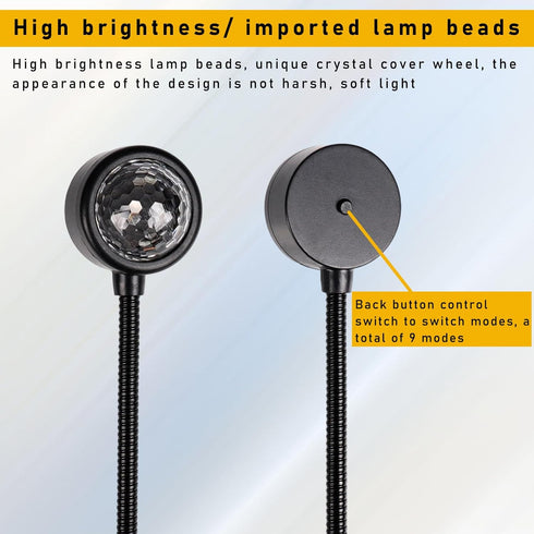 USB Star Night Light Projector, Portable Car Roof Sound Activated Atmosphere Lamp, Adjustable Auto Interior Atmosphere Decorative Light for Vehicl...