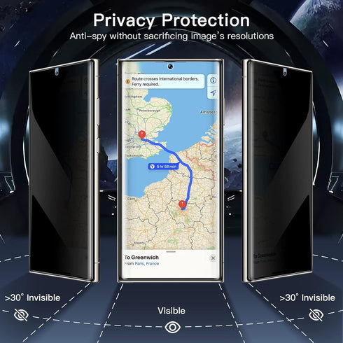 JETech Privacy Screen Protector for Samsung Galaxy S23 Ultra 5G 6.8-Inch with Camera Lens Protector, Anti-Spy Flexible TPU Film, Fingerprint Unloc...