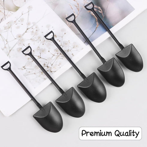 DIYASY 100 Pcs Mini Shovel Spoons, Plastic Shovel Spoon for Desserts Halloween Disposable Tiny Shovel Birthday Party Favors Construction Baking Su...
