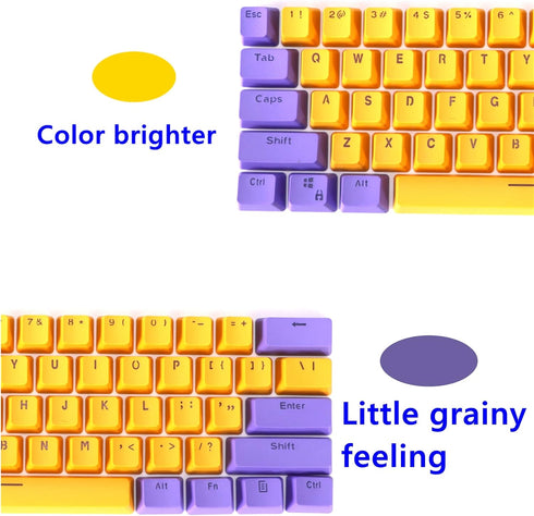 CJXSP PBT 61 Keycaps 60 Percent, Gaming Keycaps OEM Profile Backlit Keycap Set for 60 Percent Cherry MX Mechanical Keyboard ?Only keycaps (Marigol...