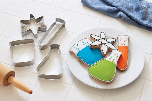 Fox Run Science Cookie Cutter Set, Chemistry Lab Cookie Cutters, Set of 4...