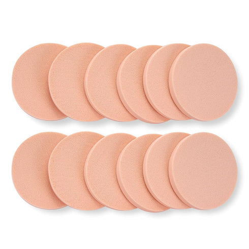 Round Sponge Puff Set,12 Pcs 2.2 Inch Facial Powder Puffs Foam Sponges For Liquid Foundation Makeup, Facial Cleansing...