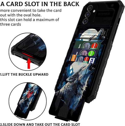 for Samsung Galaxy A15 5G Wallet Case with Card Holder,Galaxy A15 5G Case with Kickstand Dual Layer Hybrid Heavy-Duty Shockproof Phone Case for Ga...