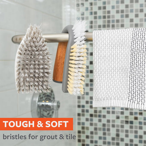 Full Circle Grunge Buster Grout & Tile Scrub Brush, Purple...