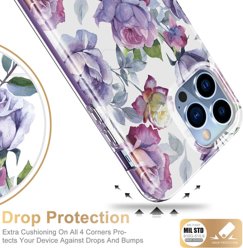 Esdot for iPhone 13 Pro Max Case with Built-in Screen Protector,Military Grade Cover with Fashion Designs for Women Girls,Protective Phone Case 6....
