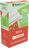 FoodSaver Vacuum Sealer Bags, Rolls for Custom Fit Airtight Food Storage and Sous Vide, 8" x 20' (Pack of 2)...