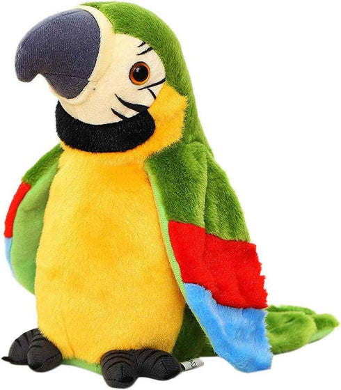9'' Cute Talking Parrot Repeats What You Say Electronic Interactive Plush Toy Stuffed Animal Record Parrot Waving Wings Funny Bird Toys for Childr...