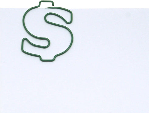 Money Dollar Sign $ Shaped Paper Clips Great for Paper Clip Collectors or Office Gift - Comes in Round Tin with Lid and Gift Box (100 Count Green)...