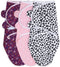 The Peanutshell Swaddle Blankets for Baby Girls, Cheetah & Ditsy Floral, 3 Pack Wrap Set, 2 Sizes (Medium/Large)...