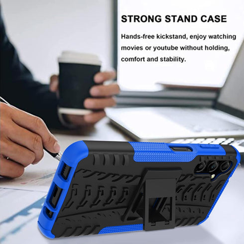 for Samsung Galaxy A14 5G Case with 2 Pack Screen Protector,Military Grade Shockproof, Heavy Duty Robust Bumper Cover with Kickstand for Galaxy A1...