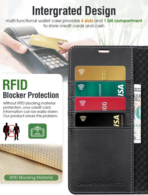 OCASE Compatible with Google Pixel 8 Wallet Case, PU Leather Flip Folio Case with Card Holders RFID Blocking Kickstand [Shockproof TPU Inner Shell...