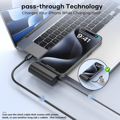 Small Portable Charger for iPhone, 5000mAh MFi Certified Ultra-Compact 20W PD Fast Charging Power Bank Mini Cute Battery Pack Compatible with iPho...