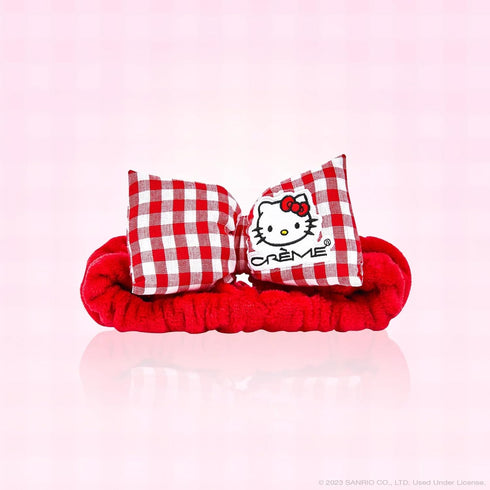 The Crème Shop x Hello Kitty Plush Spa Headband, Headband for Washing Face, Skincare Headbands, Headbands for Women (Red Gingham)...