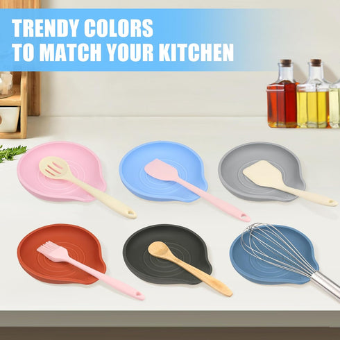 Silicone Spoon Rest for Stove Top - BPA-Free, Heat-Resistant Spoon Holder - Spoon Rest for Kitchen Counter - Large Cooking Utensil Rest for Spoons...