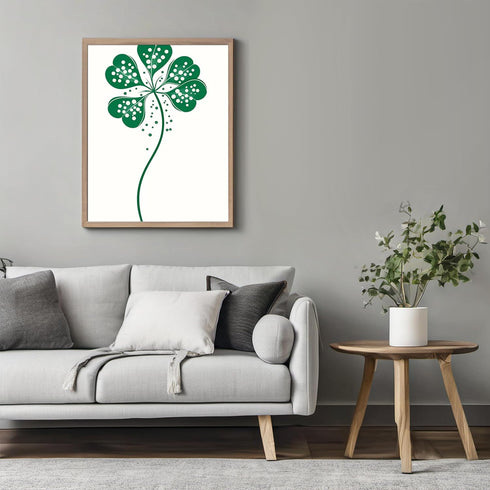 Posterizer 1 pcs-minimalist four-leaf clover sweet design poster 2-Floral & Botanical Art- Gift for Men Women Entrepreneur Teens -Chic Home Decor-...