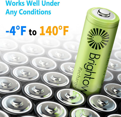 Brightown 8 Pack Rechargeable Battery AA, NiMH Pre Charged Double A Battery for Solar Lights and Household Devices, Recharge up to 1200 Cycles...
