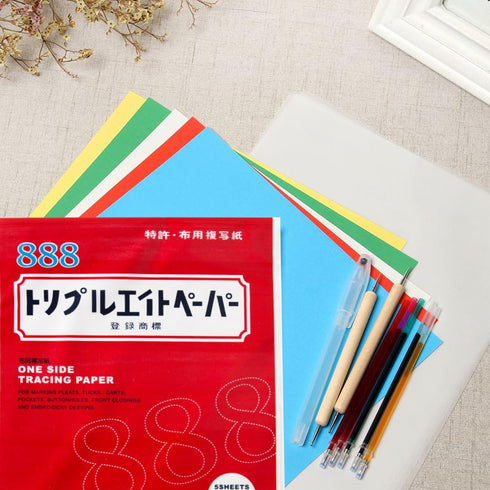 5 Pcs Transfer Paper,Carbon Water-Soluble Tracing Paper 11"×9"?Transfer Pattern on Cloth, Fabric,Canvas?Paper for Home Sewing Cross-Stitch Paint...