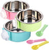 kathson 3 PCS Crate Dog Bowl, Stainless Steel Removable Hanging Cage Food Bowl Pet Food Spoon & Water Feeder Bowls Coop Cup for Puppy Cat Bird Rab...