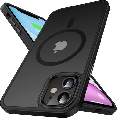 Ultra Strong Magnetic for iPhone 11 Case, Military Grade Drop Protection, Compatible with MagSafe, Shockproof Anti-Scratch Translucent Matte Slim ...