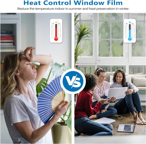 One Way Window Film, Privacy Mirror Reflective Unidirectional Fluoroscopy Tint, Sun UV Ray Blocking Heat Control Glass Cover, Cling Non Adhesive T...