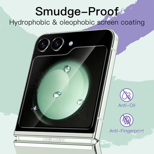 JETech Front Screen Protector for Samsung Galaxy Z Flip 5, 9H Tempered Glass Film, Anti-Scratch, HD Clear, 3-Pack...