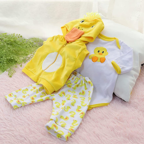 MAIHAO Reborn Baby Doll Clothes for 17-22 Inch Newborn Baby Doll Boy, 17-22 inch Yellow Duck 5pcs Set Baby Doll Clothes Outfit Accessories fit 17-...