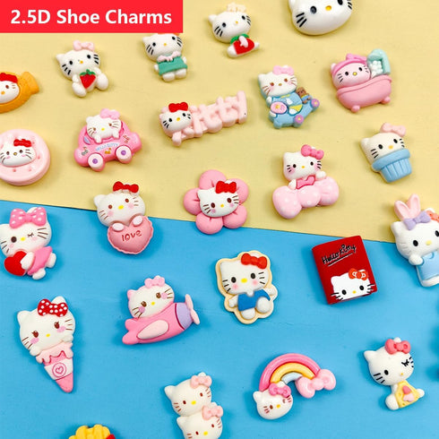 28 PCS Cute 2.5D Resin Shoe Charms Cartoon Kawaii Animal Pink Shoe Charms, Shoe Decoration for Girls Women Party Favors Gifts...