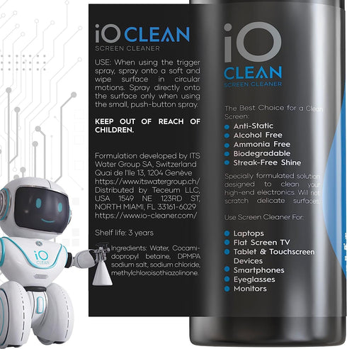 Eyeglass Lens Cleaner (3.38oz+3.38oz+2cloths) – 2 Bottles - Glasses Cleaner Spray with Cloths, Suitable for Screens, Camera, Laptops, Touchscreens...