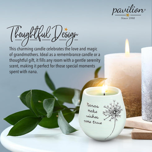Pavilion Gift Company - Dandelion Wishes 77148 Ceramic Candles Nanas Make Wishes Come True Ceramic Soy Candle...